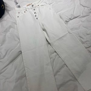 Levis white ribcage jeans